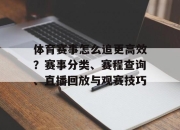 体育赛事怎么追更高效？赛事分类、赛程查询、直播回放与观赛技巧