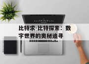 比特求-比特探索：数字世界的奥秘追寻